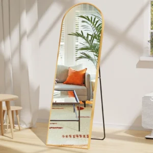 EDX Arched Full Length Mirror 59 x16 Full Body Mirror Rectangle Free Standing Wall Mounted Leaning Hanging Floor Mirrors Gold