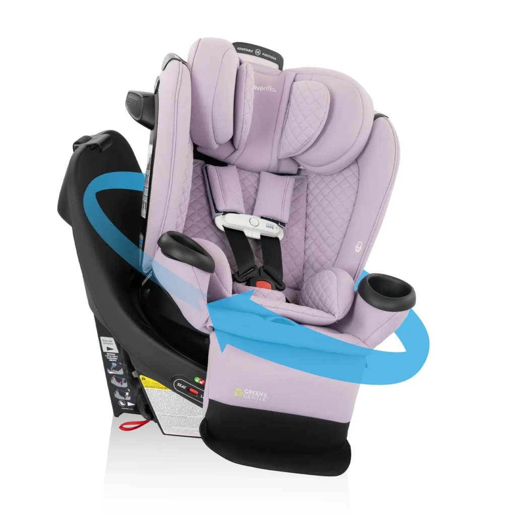 Evenflo Gold Revolve360 Extend All in One Rotational Car Seat with SensorSafe Agate
