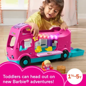 Fisher-Price Little People Barbie Dreamcamper RV Playset – Music, Lights, 2 Figures