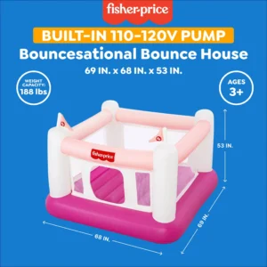 Fisher-Price Pink Bouncer with Activity Bar – Soothing Vibrations