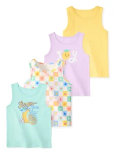 Garanimals Baby Girl Jersey Tank Tops 4-Pack – Soft Sizes 0M-6T