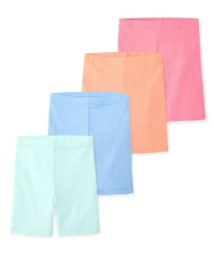 Garanimals Baby Toddler Girls Biker Shorts 4-Pack – Soft Jersey, Sizes 0M-6T
