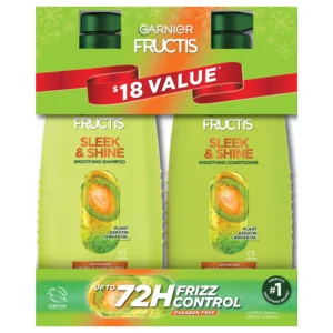 Garnier Fructis Sleek Shine Shampoo and Conditioner for Frizzy Dry Hair 1 kit