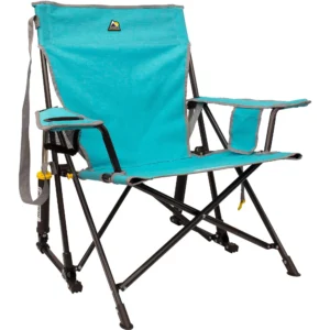 GCI Outdoor Kickback Rocker Foldable Camp Chair – Blue Retro