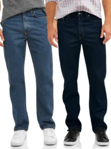 George Men’s 100% Cotton Relaxed Fit Jeans 2-Pack – Comfort & Value