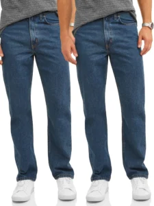 George Men’s 100% Cotton Relaxed Fit Jeans 2-Pack – Comfort & Value