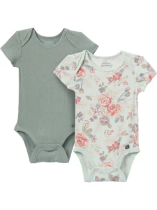 Gerber 2-Pack Short Sleeve Bodysuits – Neutral, Newborn to 12 Months