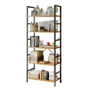 GIANNA 5 Tier Bookshelf Home Office Bookcase Shelf Storage Organizer Modern Book Shelf for Bedroom Living Room Home Office Matte Black