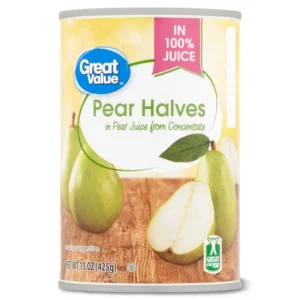 Great Value Pear Halves in 100% Juice – 15 oz Cans Bulk Pack