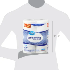 Great Value Soft Strong Premium Toilet Paper – 6 Mega Rolls