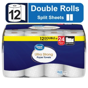 Great Value Ultra Strong Paper Towels – 12 Double Rolls