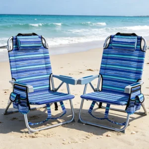 GVDV 2-Pack Backpack Beach Chairs – Portable Folding with Pillow