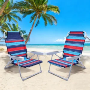GVDV 2-Pack Backpack Beach Chairs – Portable Folding with Pillow