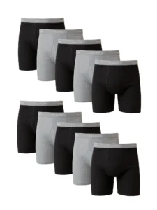 Hanes Men’s Cotton Boxer Briefs 10-Pack – Soft & Secure