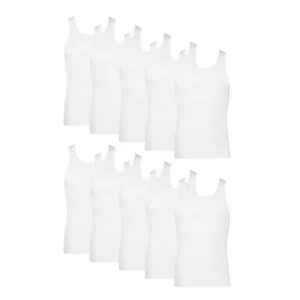 Hanes Men’s Cotton Tank Undershirts 6-Pack – Soft & Durable