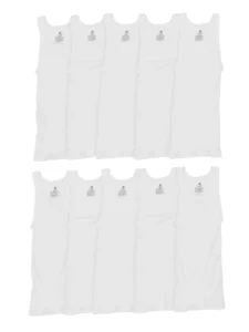 Hanes Men’s White Crew T-Shirt Undershirts 10-Pack – Soft Value