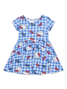Hello Kitty Toddler Girl s Short Sleeve All Over Print Dress Sizes 12M 5T