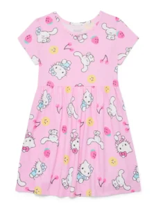 Hello Kitty Toddler Girl s Short Sleeve All Over Print Dress Sizes 12M 5T