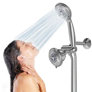 High Pressure Rainfall Shower Head & Handheld Combo – 60 Inch Hose