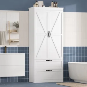 Homfa Farmhouse Bathroom Storage Cabinet – Space-Saving