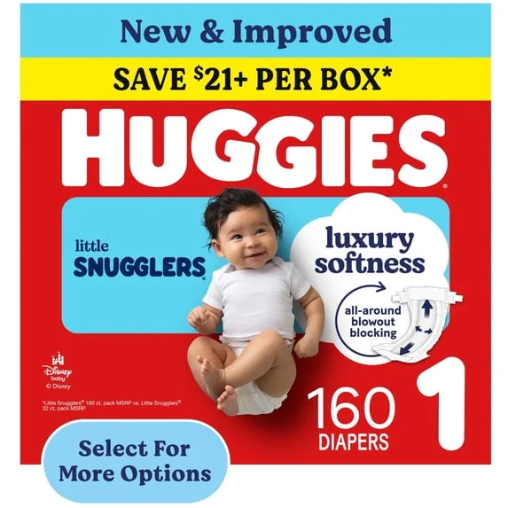 HUGGIES LITL SNUGLR COLOSSALX DIAPER SZ1 160