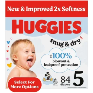 Huggies Snug Dry Diapers Size 5 – 84 Count – Trusted Leak Protection