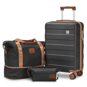 imiomo Carry on Luggage 20 in Carry on Suitcase with Spinner Wheels Hardside 3PCS Set with TSA Lock