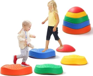 JBeeCtrl Stepping Stones Kids 5pcs Non Slip Toddler Stepping Balance Stones Sensory Stepping Stones Toddlers 1 3 3 5 Indoor Outdoor Kids Game