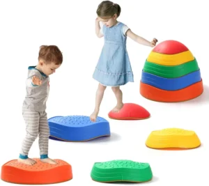 JBeeCtrl Stepping Stones Kids 5pcs Non Slip Toddler Stepping Balance Stones Sensory Stepping Stones Toddlers 1 3 3 5 Indoor Outdoor Kids Game