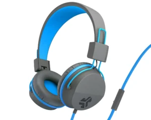 JLab Audio Volume-Safe On-Ear Kids Headphones – Foldable with Mic