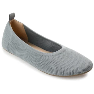 Journee Collection Womens Foldable Knit Slip-On Flats – $6