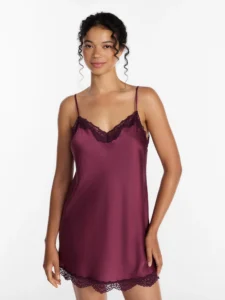 Joyspun Women s Lace Trim Satin Chemise Sizes S to 3X