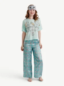 Justice Girls Nascar 3-Piece Outfit Set – Top, Shorts & Eye Mask