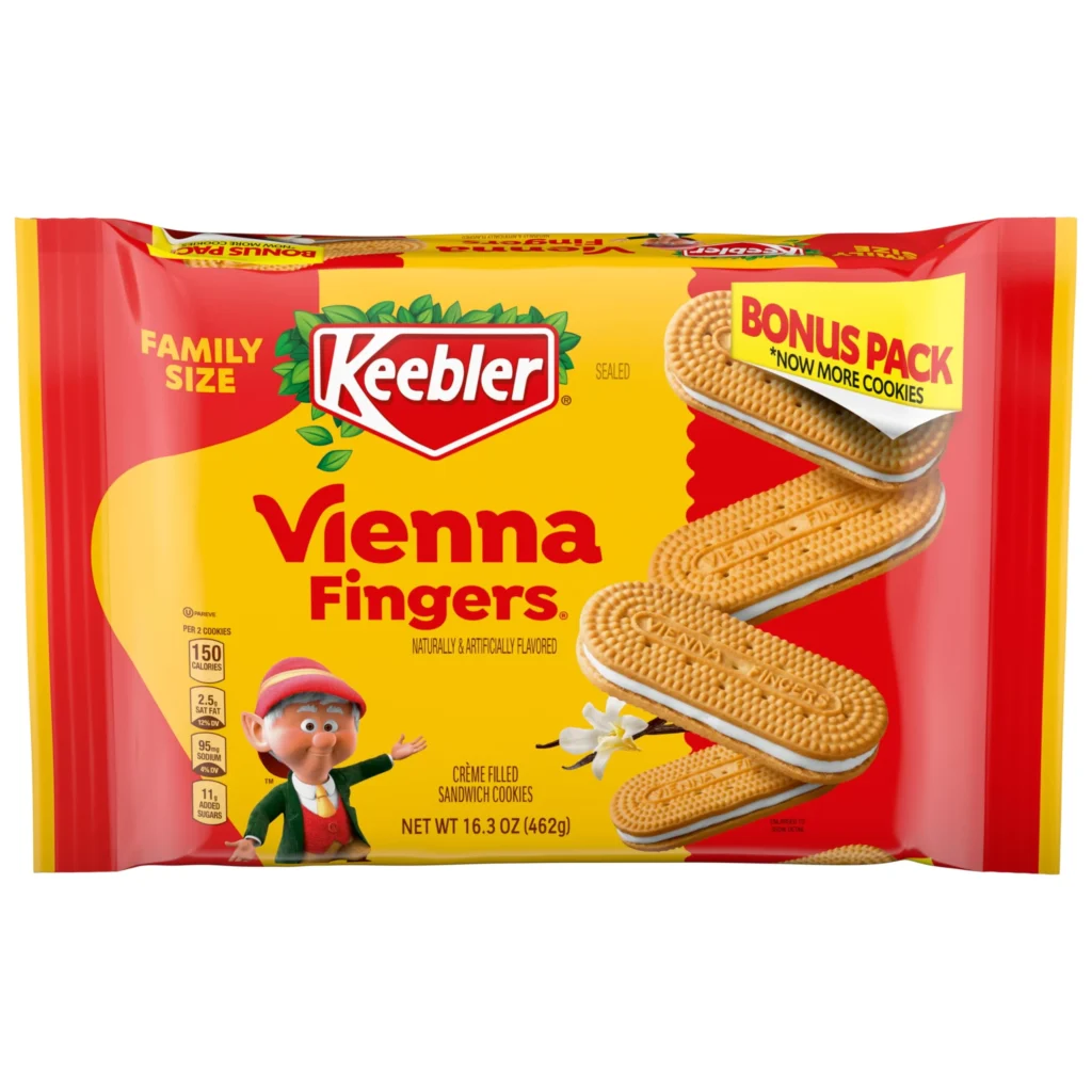 Keebler Vienna Fingers Buttery Sandwich Cookies – Creme Filled 12 oz β close-up detail of design and finish