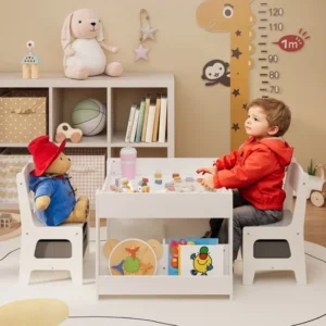 Kids 4-in-1 Table and Chairs Set with Storage – Versatile Activity Center