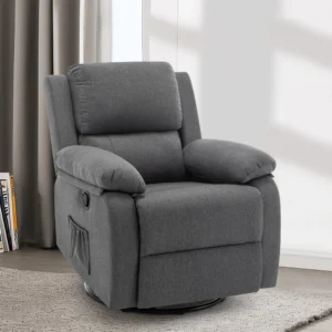 Korser Swivel Rocker Small Recliner Chair – Small Space Nursery Grey