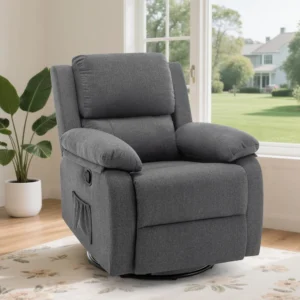 Korser Swivel Rocker Small Recliner Chair – Small Space Nursery Grey