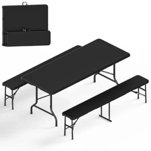 Ktaxon 6ft Folding Picnic Table Set – Weather Resistant HDPE