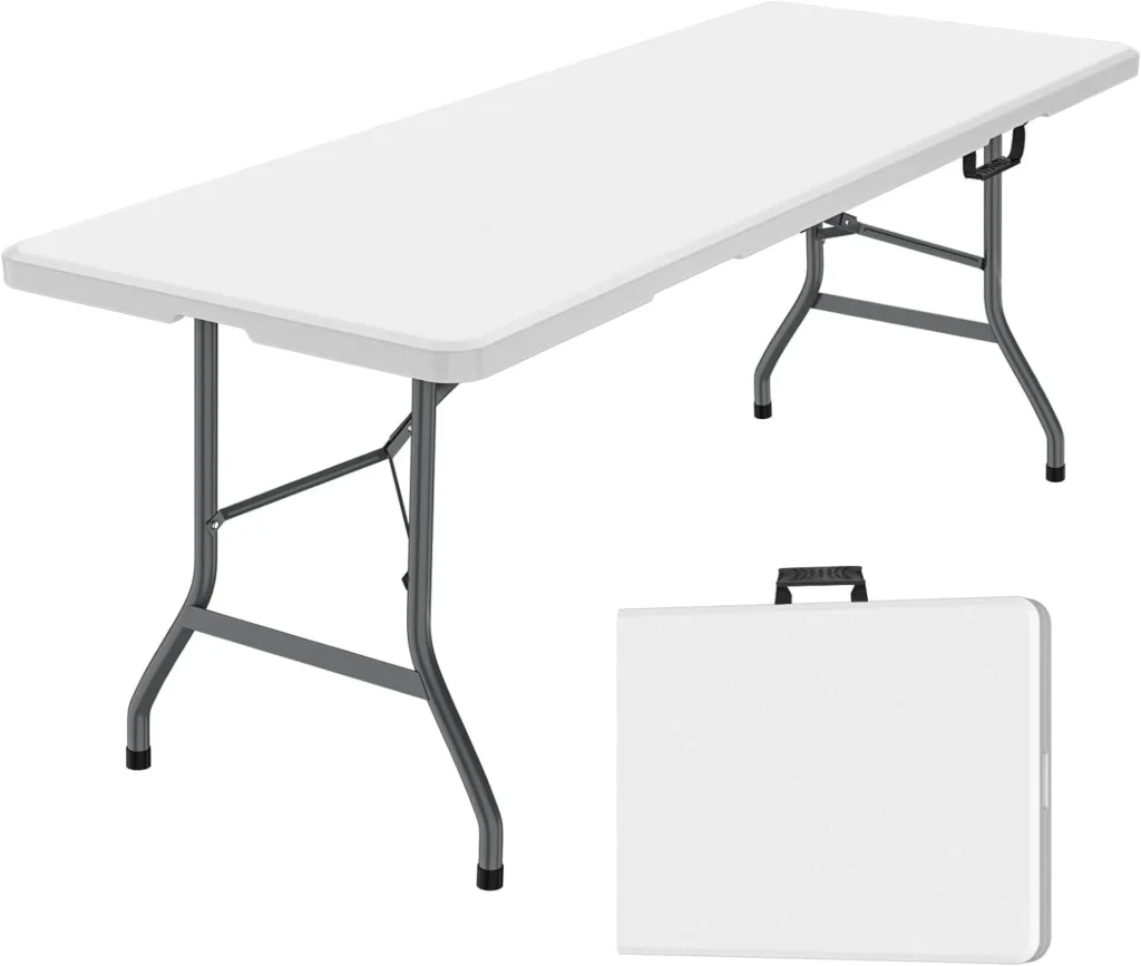Leumius 6 Foot Folding Plastic Table – Indoor Outdoor Versatile