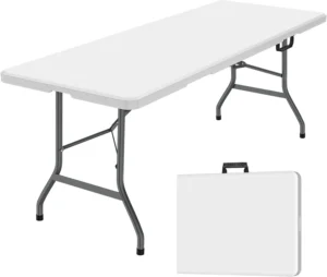 Leumius 6 Foot Folding Plastic Table – Indoor Outdoor Versatile