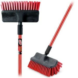 Libman Heavy Duty Dual Scrub Brush – Ergonomic 60 Red Black
