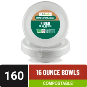 LIFEMADE Home Compostable 8 Inch Lunch Plates – 240 Count Bundle