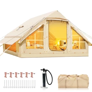 Lilypelle Inflatable Tent 4-6 Person – Waterproof with Chimney Window