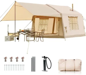 Lilypelle Inflatable Tent 4-6 Person – Waterproof with Chimney Window