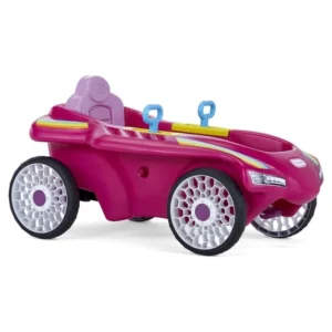 Little Tikes Jett Car Racer Ride On Pedal Car Pink Adjustable Seat Back Dual Handle Rear Wheel Steering Kids Boys Girls Ages 3 to 7