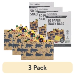 Lunchskins Compostable Snack Bags Bear Design – Eco-Friendly 50-Pack