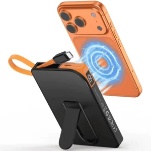 Magnetic Power Bank 22.5W 10000mAh – Built-in USB-C & Foldable Stand
