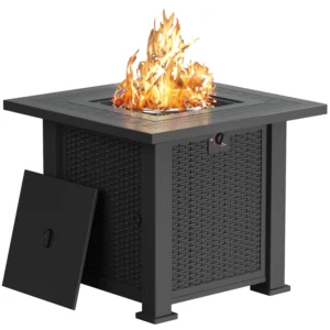 Mainstays 28-inch 50,000 BTU Propane Fire Pit Table – with Lava Rocks & Cover