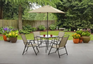 Mainstays Albany Lane 6 Piece Outdoor Patio Dining Set Tan