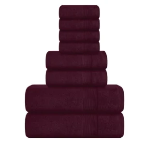 MALLONI HOME 8-Piece Towel Set – Ultra Soft Ring Spun Cotton